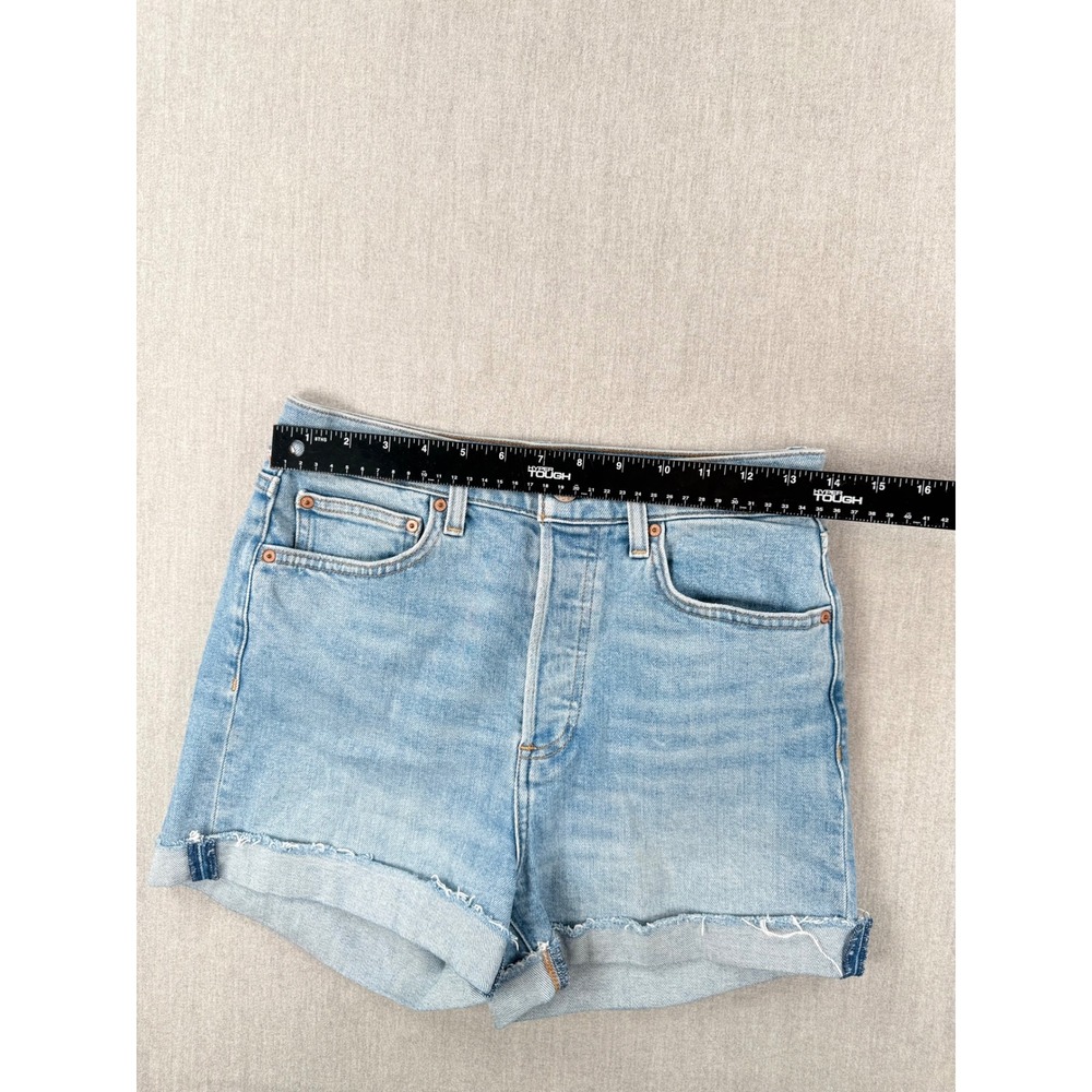Aritzia Denim Forum The '50s Arlo Hi Mid-Thigh Short Light Wash Blue Size 28 - Picture 7 of 9
